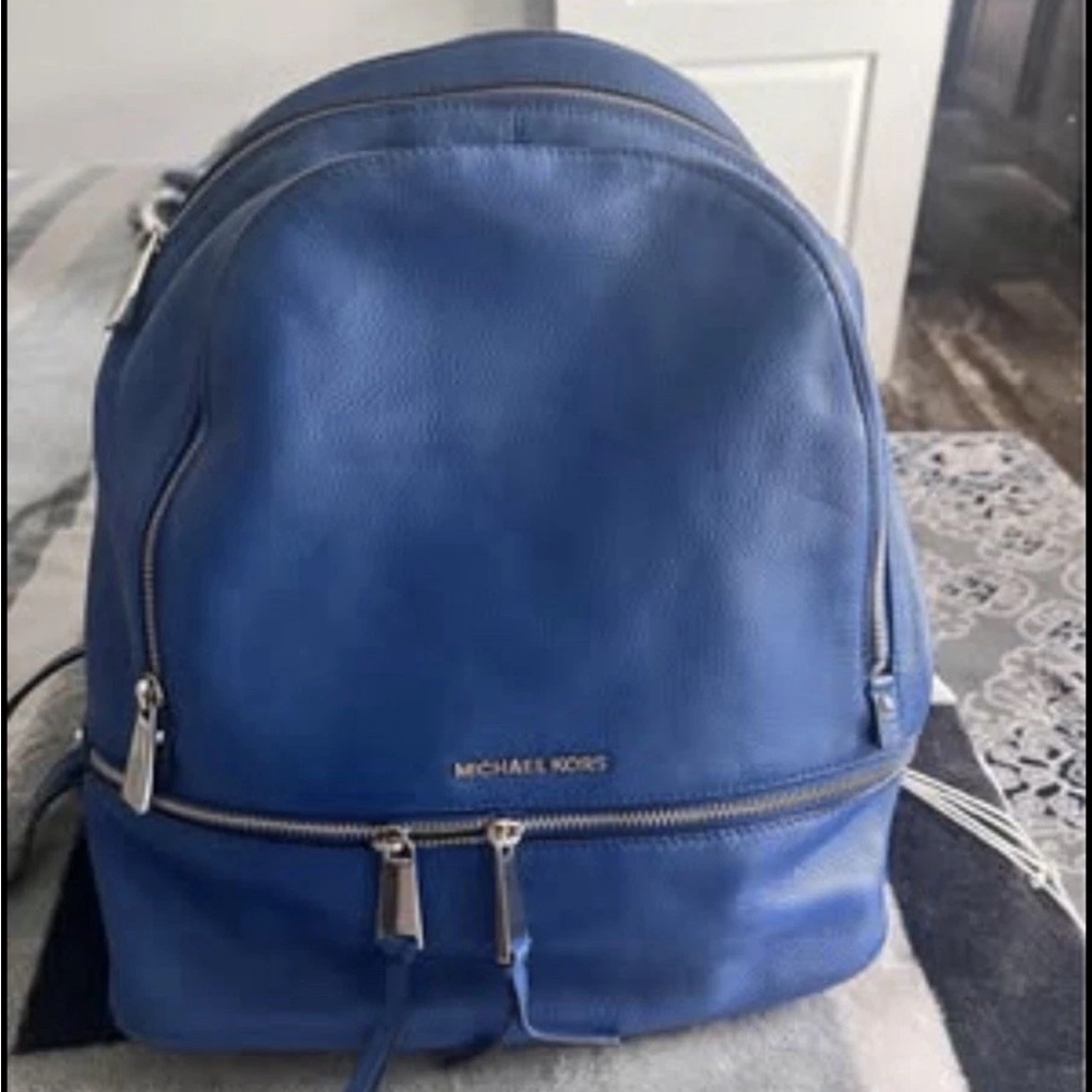 Michael Kors Blue Fashion Backpack with Dome Shape